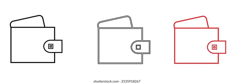 Vector de icono de billetera . Cartel de la cartera .Ilustración vectorial.