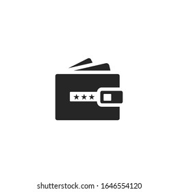 signo vectorial de icono de cartera aislado para diseño gráfico y web. plantilla de símbolo de cartera color editable en fondo blanco.