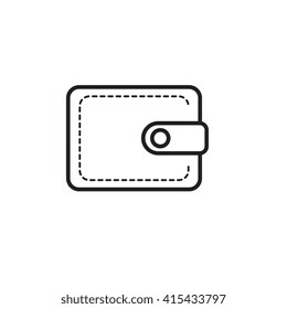 Wallet Icon or Vector Sign Isolated on White