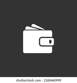 wallet icon vector. wallet sign on black background. wallet icon for web and app