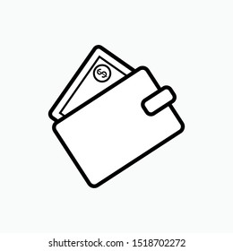 Wallet Icon - Vector, Sign and Symbol for Design, Presentation, Website or Apps Elements. 