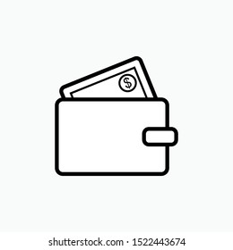 Wallet Icon - Vector, Sign and Symbol for Design, Presentation, Website or Apps Elements. 