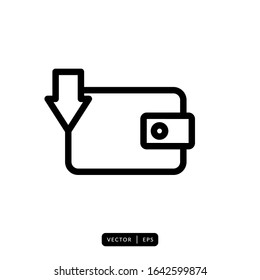 Wallet Icon Vector - Sign or Symbol