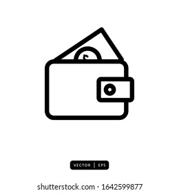 Wallet Icon Vector - Sign or Symbol