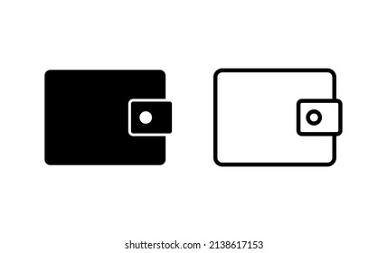 Geldbeutel-Symbol, Vektorgrafik. Brieftaschenzeichen und -symbol