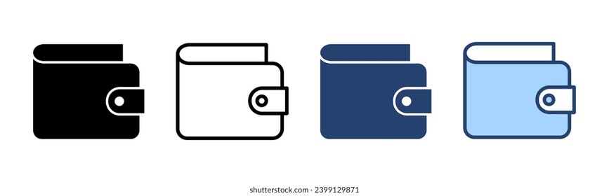 Geldbeutel-Symbol, Vektorgrafik. Brieftaschenzeichen und -symbol