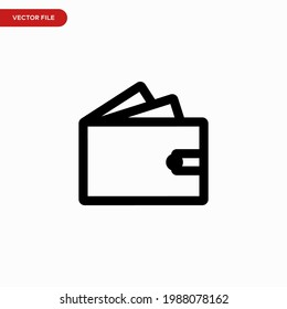 Wallet icon vector. Simple money sign