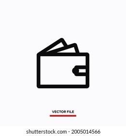 Vector de icono de cartera. Signo de dinero simple