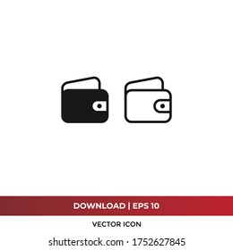 Wallet icon vector. Simple wallet sign