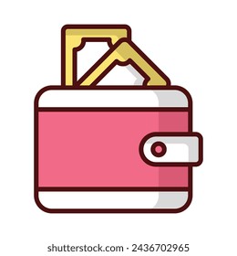 Brieftaschen-Symbol Vektor, Stock-Illustration