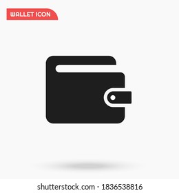 Plantilla vectorial de icono de cartera para negocios y dinero, ganancias y salarios.