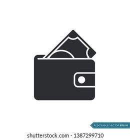 Wallet Icon Vector Template Flat Design