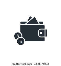 wallet icon. vector.Editable stroke.linear style sign for use web design,logo.Symbol illustration.