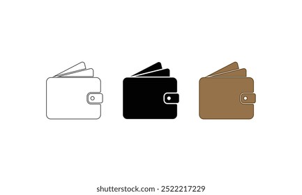 Ícone Wallet do site, ilustração de wallet do site. Ícone da carteira em estilo plano na moda isolado no fundo branco. Símbolo de carteira para o design do seu site, logotipo.