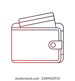 wallet icon with white background vector stock illustration