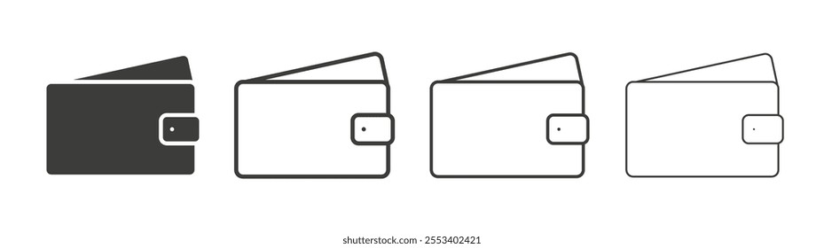 Wallet icons collection. vector set in black color
