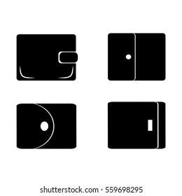 Wallet icons on white background. Vector illustration.