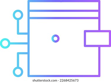 Wallet Icons with purple blue outline style