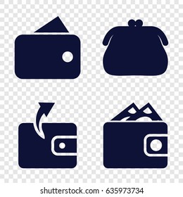Wallet icons set. set of 4 wallet filled icons such as