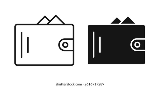 Wallet icons set for website design