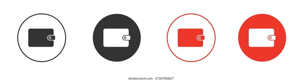 Wallet icons simple flat silhouette vector illustration