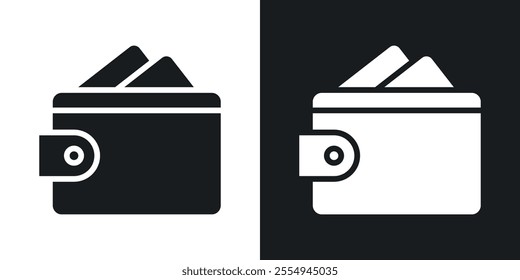 Wallet icons in solid black and white colors