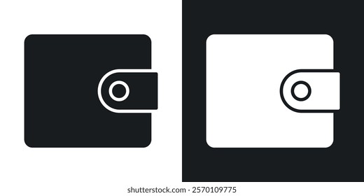 Wallet icons in solid black and white colors