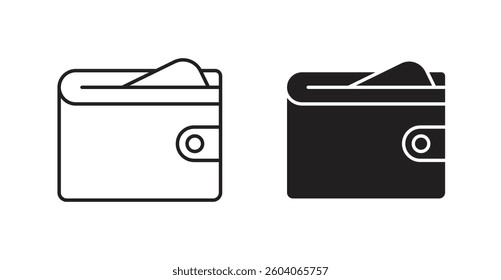 Wallet icons. thin line vector icons