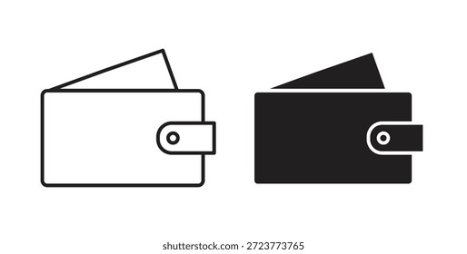 Wallet icons, vector symbols. filled flat sign