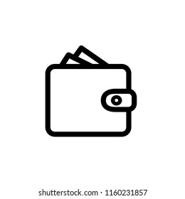 Wallet icon,vector illustration. Flat design style. vector wallet icon illustration isolated on White background, wallet icon Eps10. wallet icons graphic design vector symbols.
