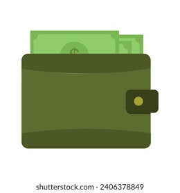 Wallet illustrated on white background