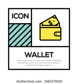 WALLET AND ILLUSTRATION ICON CONCEPT