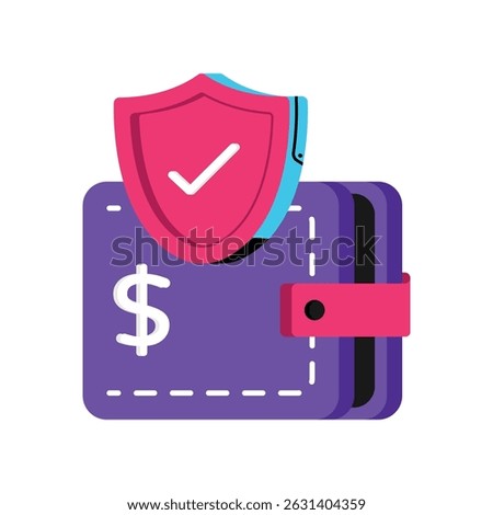Wallet Insurance Vector style icon. Eps 10 file