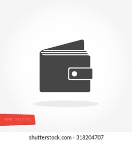 Wallet Isolated Flat Web Mobile Icon / Vector / Sign / Symbol / Button / Element / Silhouette