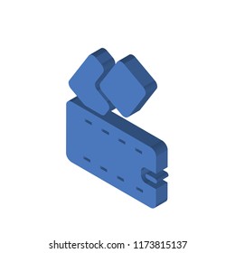 Wallet isometric left top view 3D icon