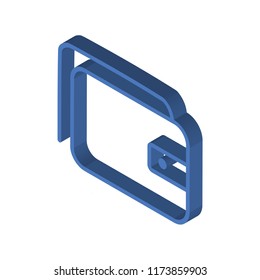 Wallet isometric left top view 3D icon