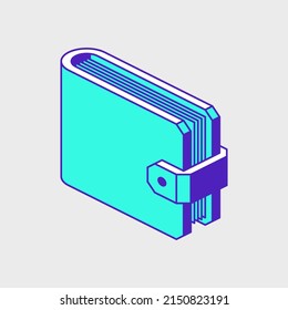 Wallet isometric vector icon illustration
