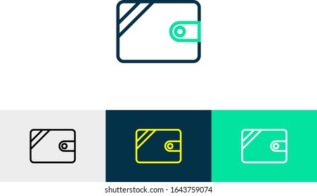 Wallet line art icon vector 