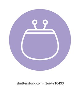 línea de billetera y estilo de bloque icono del dinero artículo financiero banca pagos de mercado comprar contabilidad de divisas e invertir tema Vector ilustración