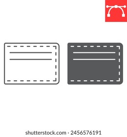 Wallet line and glyph icon, payment method and finance, purse vector icon, vector graphics, editable stroke outline sign, eps 10.