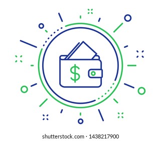 Wallet line icon. Affordability sign. Cash savings symbol. Quality design elements. Technology wallet button. Editable stroke. Vector