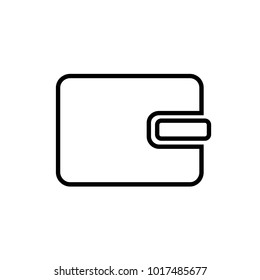 Wallet line icon. Closed leather wallet for money. Vector Illustration 