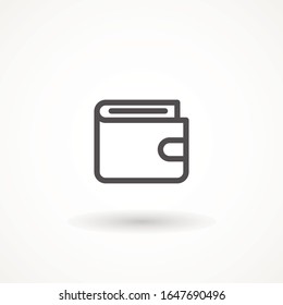 Wallet line icon, e commerce and marketing, purse sign Wallet icon isolated on grey background. Line cash symbol, ui. Editable strok