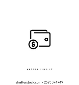 Wallet Line Icon. Editable Stroke