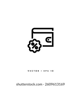 Wallet Line Icon. Editable Stroke
