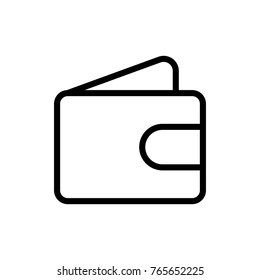 Wallet line icon. High quality black outline logo for web site design and mobile apps. Vector illustration on a white background.