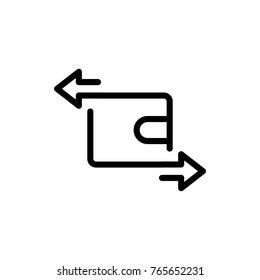 Wallet line icon. High quality black outline logo for web site design and mobile apps. Vector illustration on a white background.