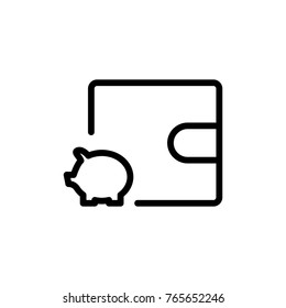 Wallet line icon. High quality black outline logo for web site design and mobile apps. Vector illustration on a white background.