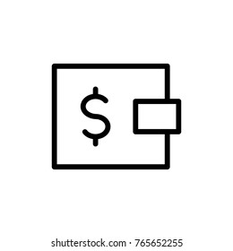 Wallet line icon. High quality black outline logo for web site design and mobile apps. Vector illustration on a white background.