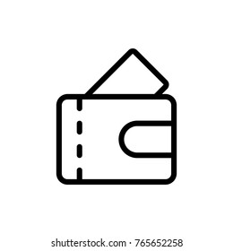 Wallet line icon. High quality black outline logo for web site design and mobile apps. Vector illustration on a white background.